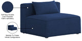 Cube Linen Textured Fabric / Engineered Wood / Foam Contemporary Navy Durable Linen Textured Armless - 36" W x 36" D x 26" H