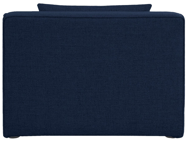 Cube Linen Textured Fabric / Engineered Wood / Foam Contemporary Navy Durable Linen Textured Armless - 36" W x 36" D x 26" H