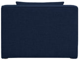 Cube Linen Textured Fabric / Engineered Wood / Foam Contemporary Navy Durable Linen Textured Armless - 36" W x 36" D x 26" H