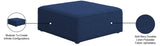 Cube Linen Textured Fabric / Engineered Wood / Foam Contemporary Navy Durable Linen Textured Ottoman - 36" W x 36" D x 17" H