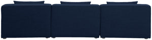 Cube Linen Textured Fabric / Engineered Wood / Foam Contemporary Navy Durable Linen Textured Modular Sofa - 108" W x 36" D x 26" H