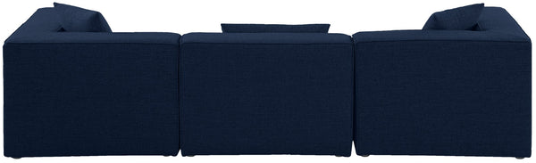 Cube Linen Textured Fabric / Engineered Wood / Foam Contemporary Navy Durable Linen Textured Modular Sofa - 108" W x 36" D x 26" H