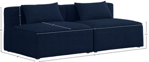 Cube Linen Textured Fabric / Engineered Wood / Foam Contemporary Navy Durable Linen Textured Modular Sofa - 72" W x 36" D x 26" H