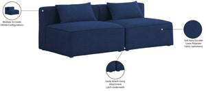 Cube Linen Textured Fabric / Engineered Wood / Foam Contemporary Navy Durable Linen Textured Modular Sofa - 72" W x 36" D x 26" H