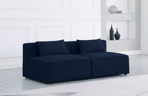 Cube Linen Textured Fabric / Engineered Wood / Foam Contemporary Navy Durable Linen Textured Modular Sofa - 72" W x 36" D x 26" H