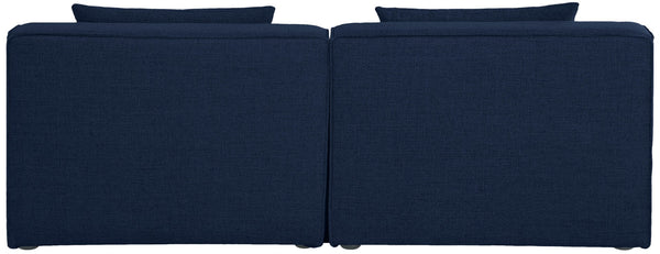 Cube Linen Textured Fabric / Engineered Wood / Foam Contemporary Navy Durable Linen Textured Modular Sofa - 72" W x 36" D x 26" H