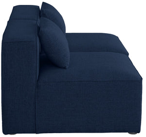 Cube Linen Textured Fabric / Engineered Wood / Foam Contemporary Navy Durable Linen Textured Modular Sofa - 72" W x 36" D x 26" H