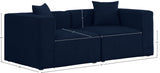 Cube Linen Textured Fabric / Engineered Wood / Foam Contemporary Navy Durable Linen Textured Modular Sofa - 72" W x 36" D x 26" H