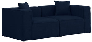 Cube Linen Textured Fabric / Engineered Wood / Foam Contemporary Navy Durable Linen Textured Modular Sofa - 72" W x 36" D x 26" H