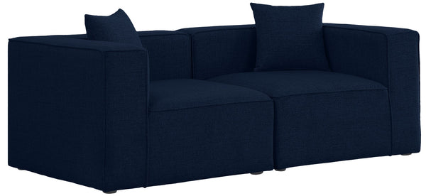 Cube Linen Textured Fabric / Engineered Wood / Foam Contemporary Navy Durable Linen Textured Modular Sofa - 72" W x 36" D x 26" H