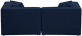 Cube Linen Textured Fabric / Engineered Wood / Foam Contemporary Navy Durable Linen Textured Modular Sofa - 72" W x 36" D x 26" H