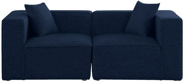 Cube Linen Textured Fabric / Engineered Wood / Foam Contemporary Navy Durable Linen Textured Modular Sofa - 72" W x 36" D x 26" H