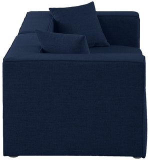 Cube Linen Textured Fabric / Engineered Wood / Foam Contemporary Navy Durable Linen Textured Modular Sofa - 72" W x 36" D x 26" H