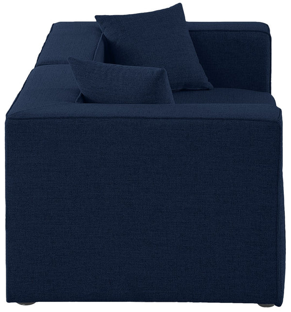 Cube Linen Textured Fabric / Engineered Wood / Foam Contemporary Navy Durable Linen Textured Modular Sofa - 72" W x 36" D x 26" H