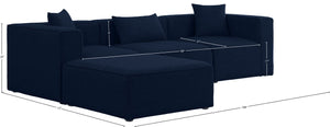 Cube Linen Textured Fabric / Engineered Wood / Foam Contemporary Navy Durable Linen Textured Modular Sectional - 108" W x 72" D x 26" H