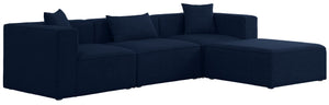 Cube Linen Textured Fabric / Engineered Wood / Foam Contemporary Navy Durable Linen Textured Modular Sectional - 108" W x 72" D x 26" H