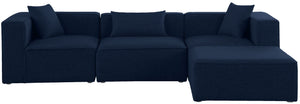 Cube Linen Textured Fabric / Engineered Wood / Foam Contemporary Navy Durable Linen Textured Modular Sectional - 108" W x 72" D x 26" H