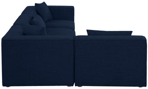 Cube Linen Textured Fabric / Engineered Wood / Foam Contemporary Navy Durable Linen Textured Modular Sectional - 108" W x 72" D x 26" H