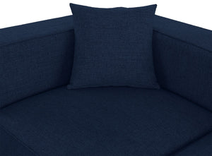 Cube Linen Textured Fabric / Engineered Wood / Foam Contemporary Navy Durable Linen Textured Modular Sectional - 108" W x 72" D x 26" H