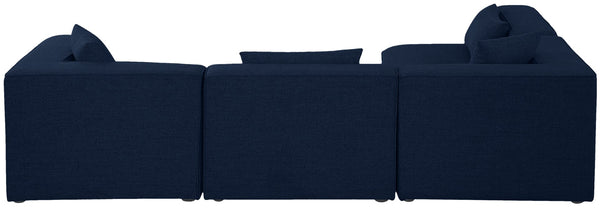 Cube Linen Textured Fabric / Engineered Wood / Foam Contemporary Navy Durable Linen Textured Modular Sectional - 108" W x 72" D x 26" H
