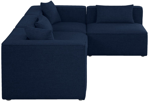Cube Linen Textured Fabric / Engineered Wood / Foam Contemporary Navy Durable Linen Textured Modular Sectional - 108" W x 72" D x 26" H