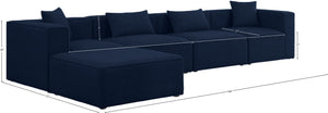 Cube Linen Textured Fabric / Engineered Wood / Foam Contemporary Navy Durable Linen Textured Modular Sectional - 144" W x 72" D x 26" H