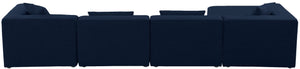 Cube Linen Textured Fabric / Engineered Wood / Foam Contemporary Navy Durable Linen Textured Modular Sectional - 144" W x 72" D x 26" H