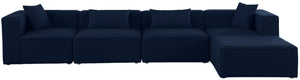 Cube Linen Textured Fabric / Engineered Wood / Foam Contemporary Navy Durable Linen Textured Modular Sectional - 144" W x 72" D x 26" H