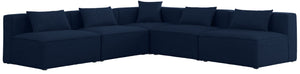 Cube Linen Textured Fabric / Engineered Wood / Foam Contemporary Navy Durable Linen Textured Modular Sectional - 108" W x 108" D x 26" H
