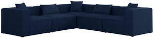 Cube Linen Textured Fabric / Engineered Wood / Foam Contemporary Navy Durable Linen Textured Modular Sectional - 108" W x 108" D x 26" H