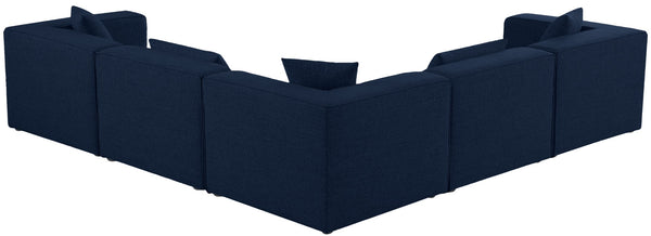 Cube Linen Textured Fabric / Engineered Wood / Foam Contemporary Navy Durable Linen Textured Modular Sectional - 108" W x 108" D x 26" H