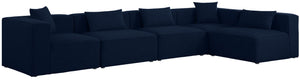 Cube Linen Textured Fabric / Engineered Wood / Foam Contemporary Navy Durable Linen Textured Modular Sectional - 144" W x 72" D x 26" H