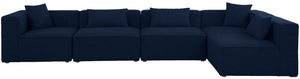 Cube Linen Textured Fabric / Engineered Wood / Foam Contemporary Navy Durable Linen Textured Modular Sectional - 144" W x 72" D x 26" H