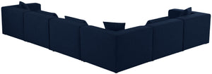 Cube Linen Textured Fabric / Engineered Wood / Foam Contemporary Navy Durable Linen Textured Modular Sectional - 144" W x 108" D x 26" H