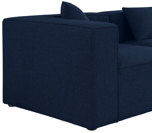 Cube Linen Textured Fabric / Engineered Wood / Foam Contemporary Navy Durable Linen Textured Modular Sectional - 144" W x 72" D x 26" H