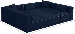 Cube Linen Textured Fabric / Engineered Wood / Foam Contemporary Navy Durable Linen Textured Modular Sectional - 108" W x 72" D x 26" H