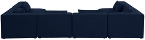 Cube Linen Textured Fabric / Engineered Wood / Foam Contemporary Navy Durable Linen Textured Modular Sectional - 144" W x 72" D x 26" H