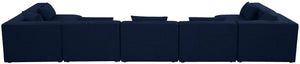 Cube Linen Textured Fabric / Engineered Wood / Foam Contemporary Navy Durable Linen Textured Modular Sectional - 180" W x 72" D x 26" H