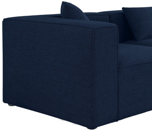 Cube Linen Textured Fabric / Engineered Wood / Foam Contemporary Navy Durable Linen Textured Modular Sectional - 180" W x 72" D x 26" H