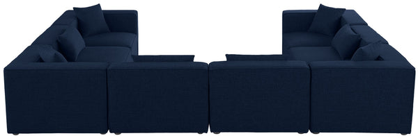 Cube Linen Textured Fabric / Engineered Wood / Foam Contemporary Navy Durable Linen Textured Modular Sectional - 144" W x 108" D x 26" H