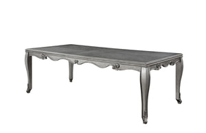 Leonora Transitional Dining Table Vintage Platinum Finish 63140-ACME