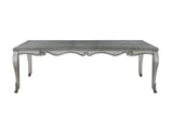 Leonora Transitional Dining Table Vintage Platinum Finish 63140-ACME