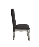 Leonora Transitional Side Chair(Set-2) Deep Taupe Fabric(#LH#1177) & Vintage Platinum Finish 63142-ACME