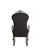 Leonora Transitional Arm Chair(Set-2) Deep Taupe Fabric(#LH#1177) & Vintage Platinum Finish 63143-ACME