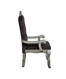 Leonora Transitional Arm Chair(Set-2) Deep Taupe Fabric(#LH#1177) & Vintage Platinum Finish 63143-ACME