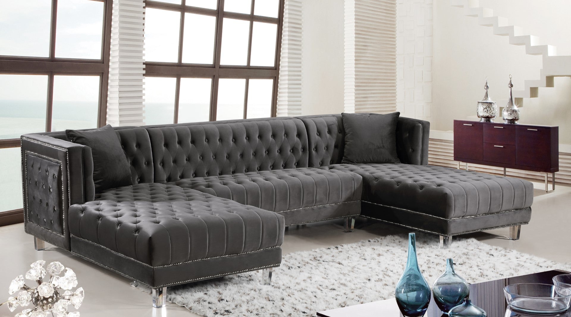 Moda Contemporary 3-Piece Sectional Sofa - Thumbnail 5