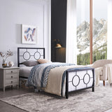 Francoise Modern Iron Twin Bed Frame, Flat Black Noble House