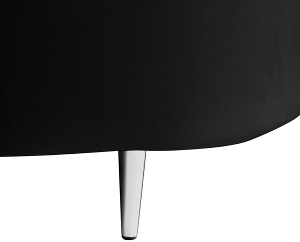 Vivacious Velvet / Engineered Wood / Metal / Foam Contemporary Black Velvet 3pc. Sectional (3 Boxes) - 169" W x 60" D x 30.5" H