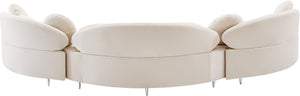 Vivacious Velvet / Engineered Wood / Metal / Foam Contemporary Cream Velvet 3pc. Sectional (3 Boxes) - 169" W x 60" D x 30.5" H
