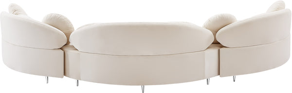 Vivacious Velvet / Engineered Wood / Metal / Foam Contemporary Cream Velvet 3pc. Sectional (3 Boxes) - 169" W x 60" D x 30.5" H